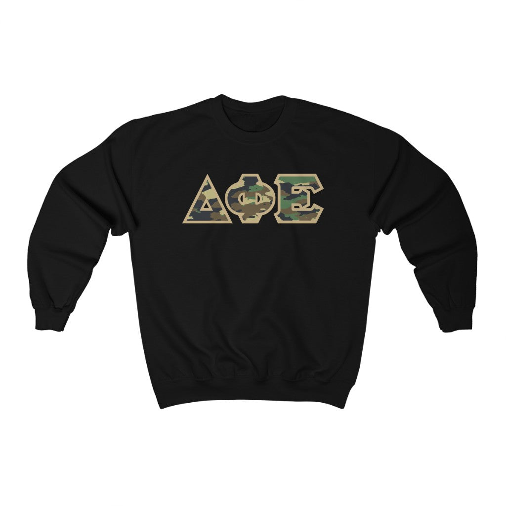 DPhiE Printed Letters | Camouflage Crewneck