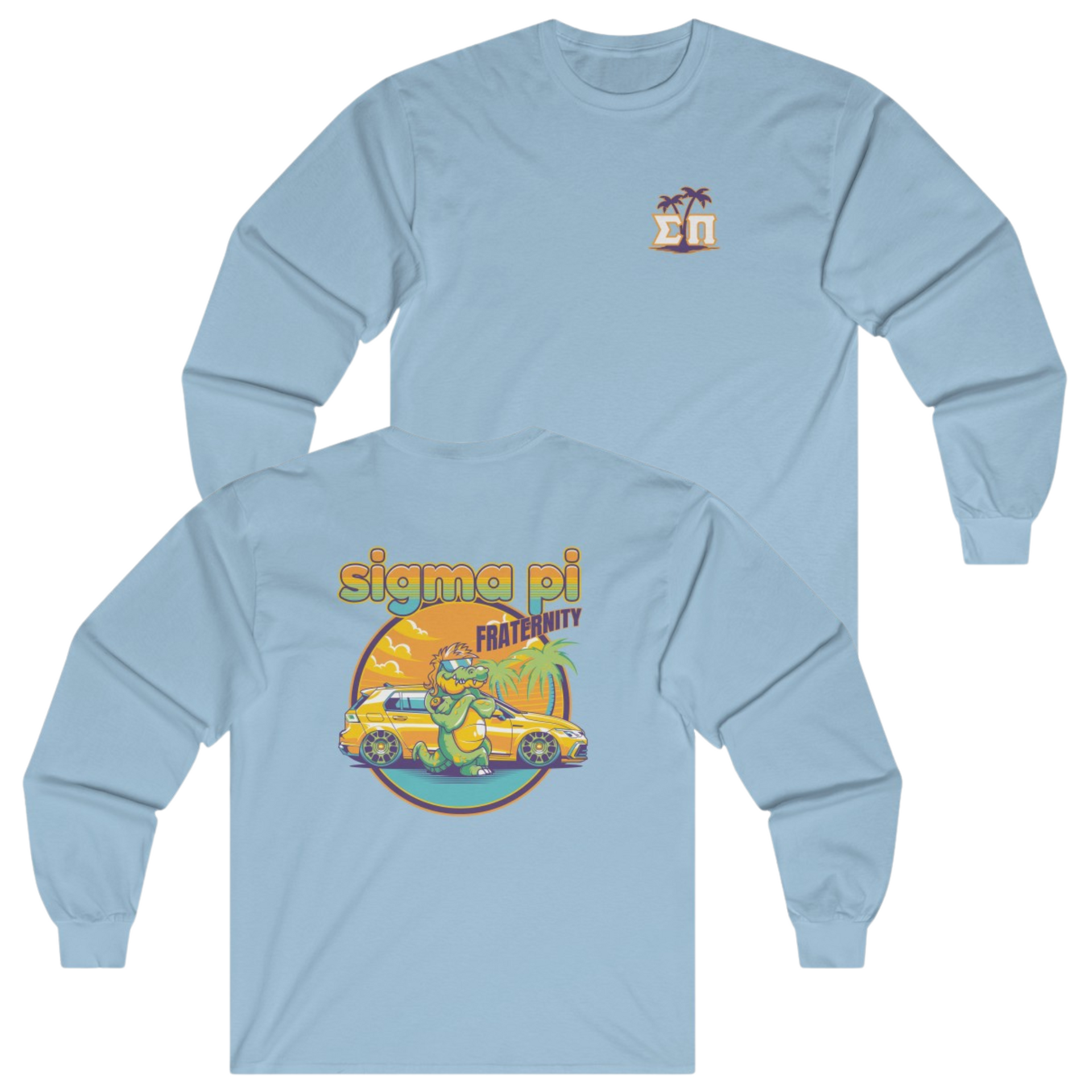 Light Blue Sigma Pi Graphic Long Sleeve | Cool Croc | Sigma Pi Apparel and Merchandise