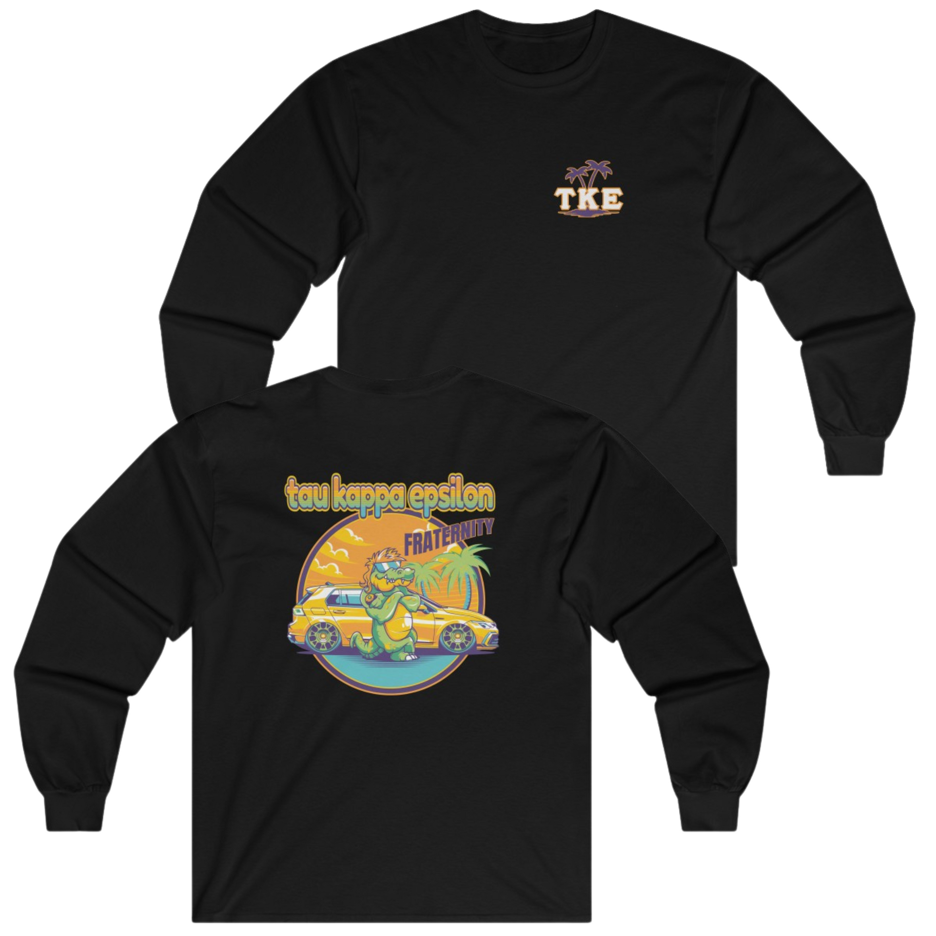 Black Tau Kappa Epsilon Graphic Long Sleeve | Cool Croc | TKE Clothing and Merchandise 