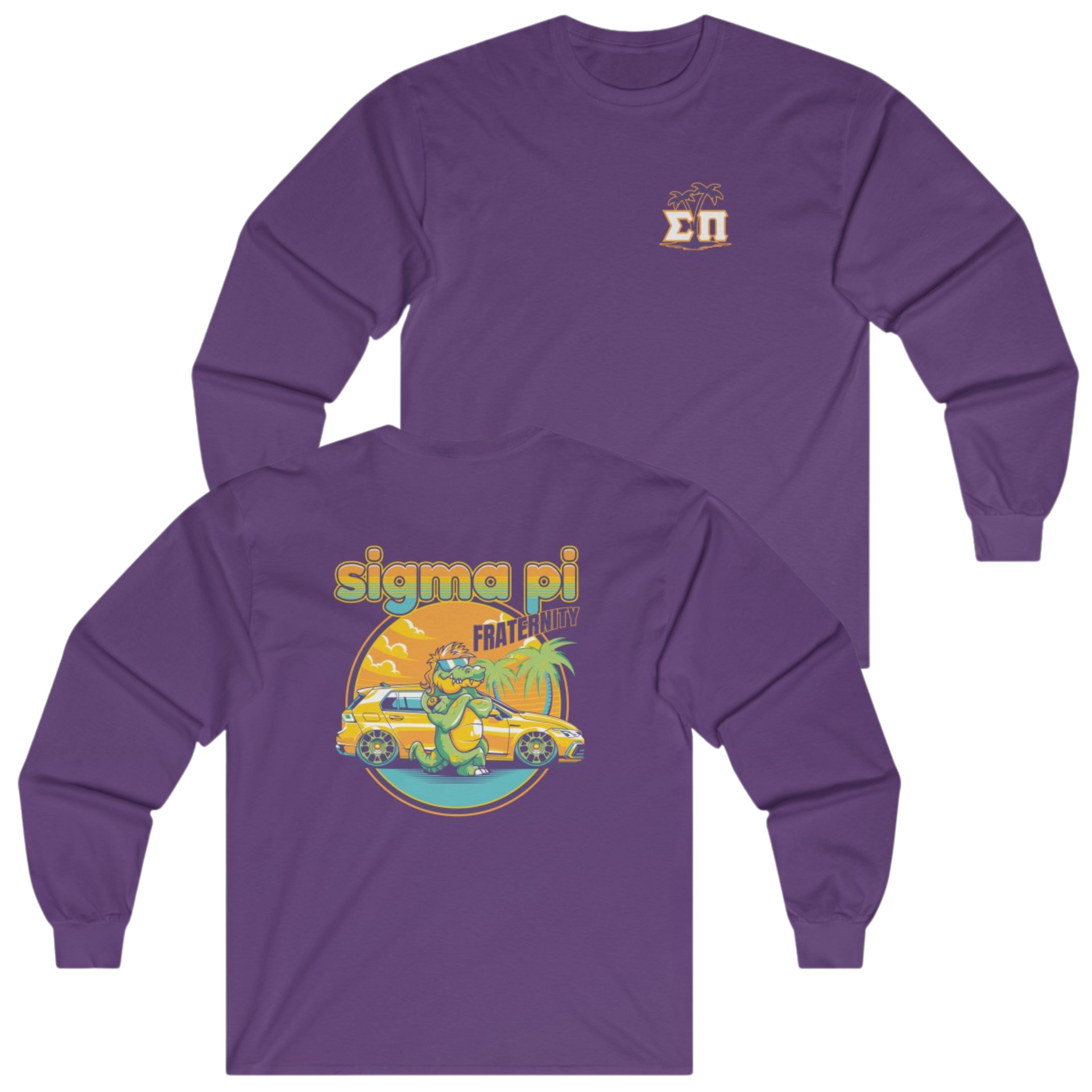 Purple Sigma Pi Graphic Long Sleeve | Cool Croc | Sigma Pi Apparel and Merchandise