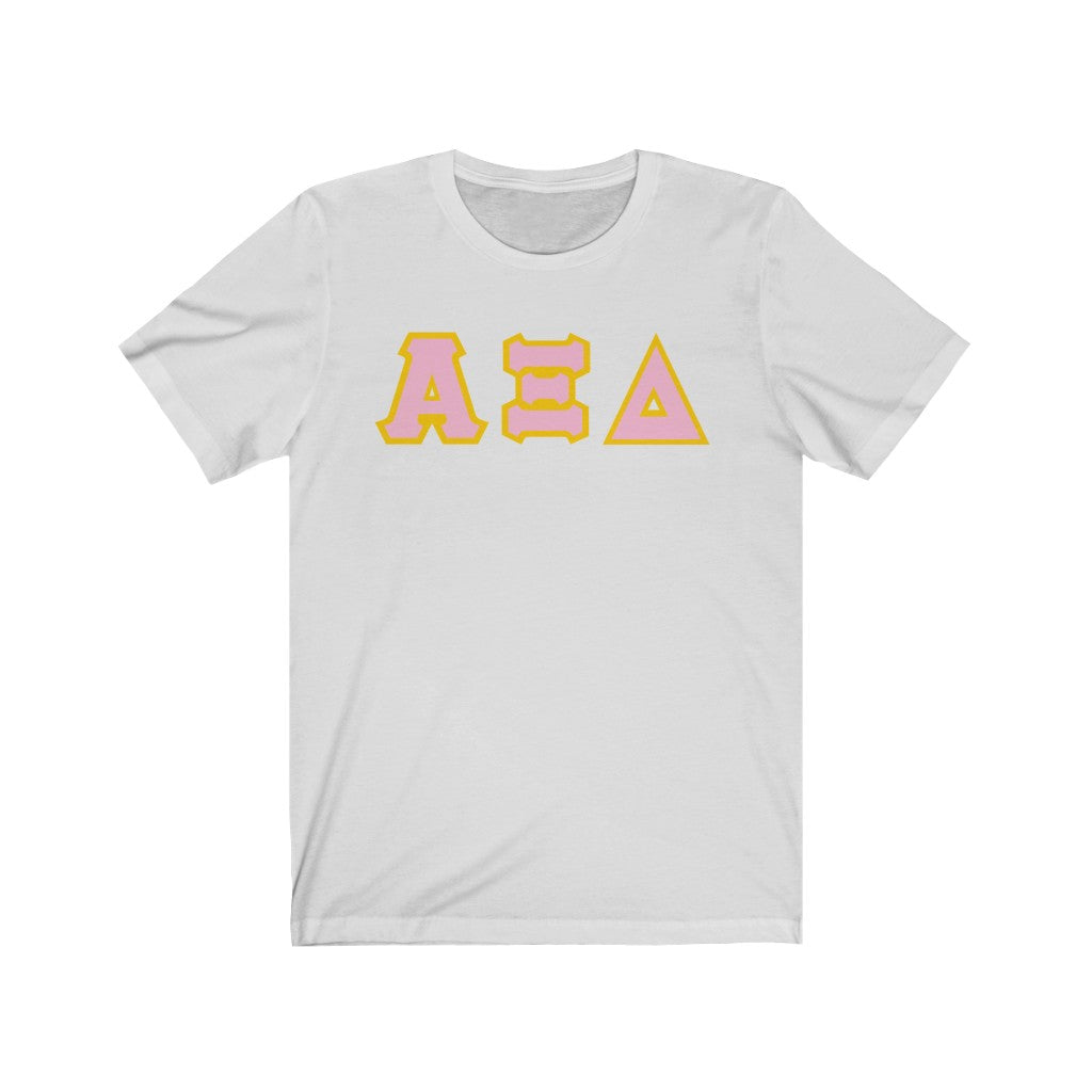 AXiD Printed Letters | Pink with Gold Border T-Shirt