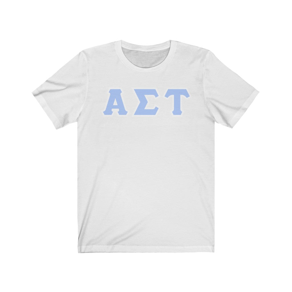 AST Printed Letters | Light Blue with White Border T-Shirt