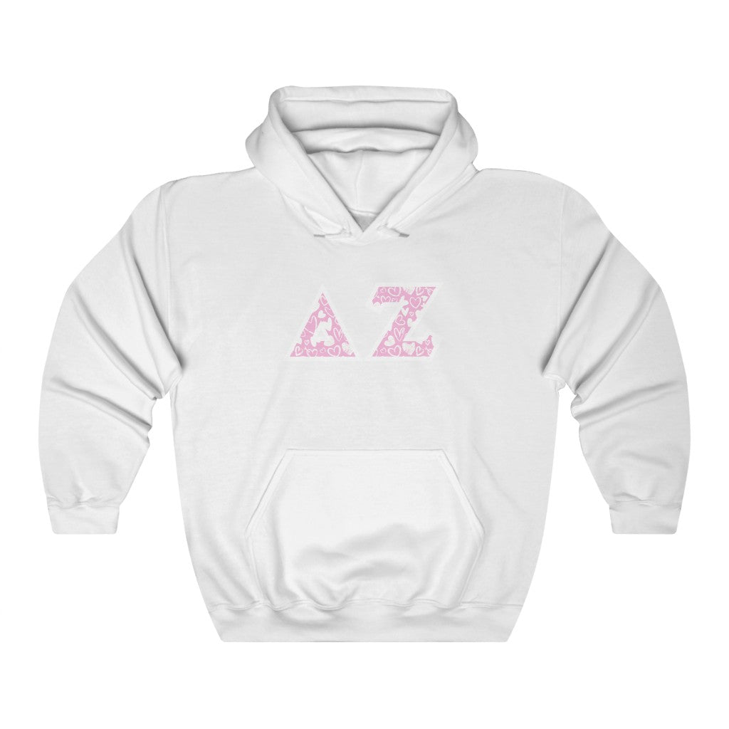 Delta Zeta Printed Letters | Chalky Hearts Hoodie