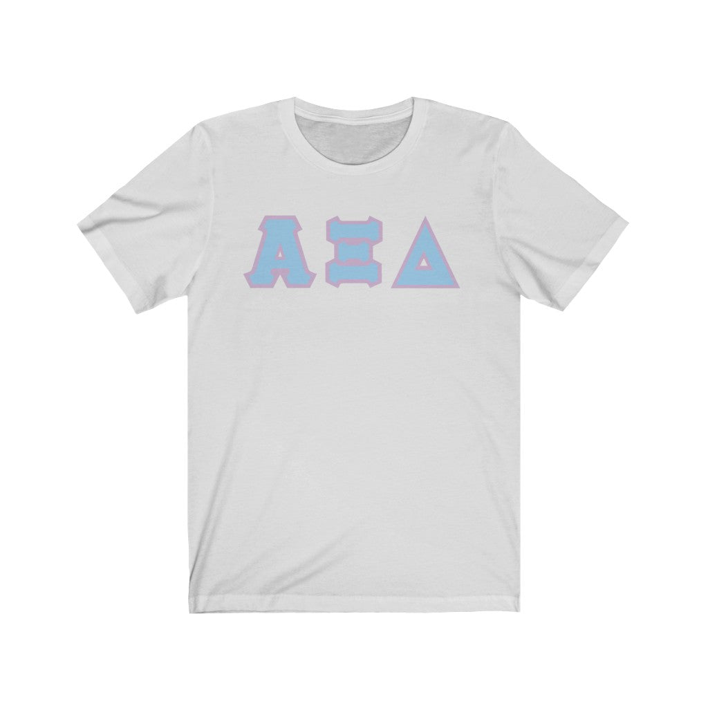 AXiD Printed Letters | Blue with Lavender Border T-Shirt