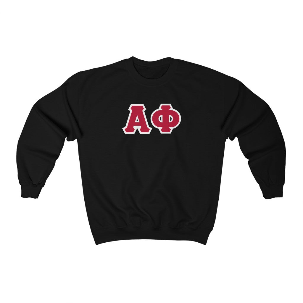 Alpha Phi Printed Letters | Red with White Borders Crewneck
