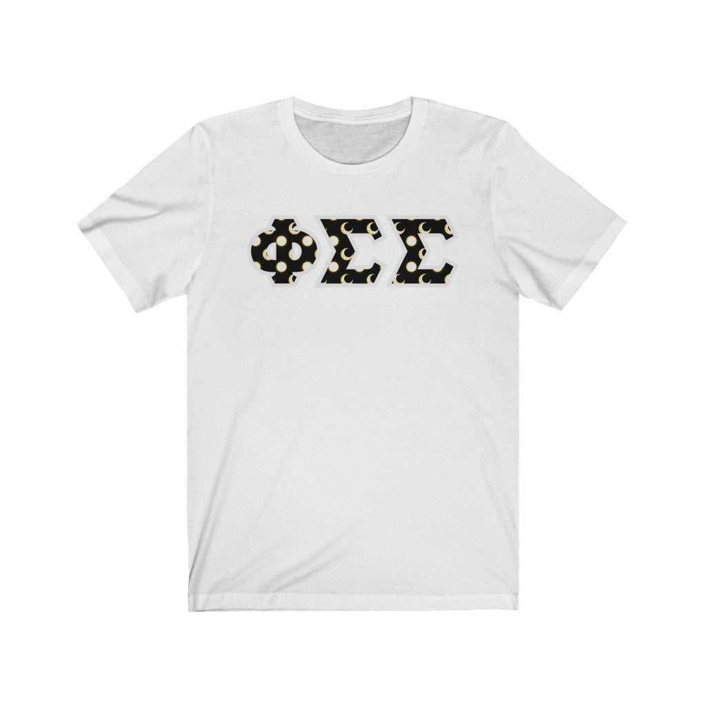 Phi Sigma Sigma Printed Letters | Sun and Moon T-Shirt