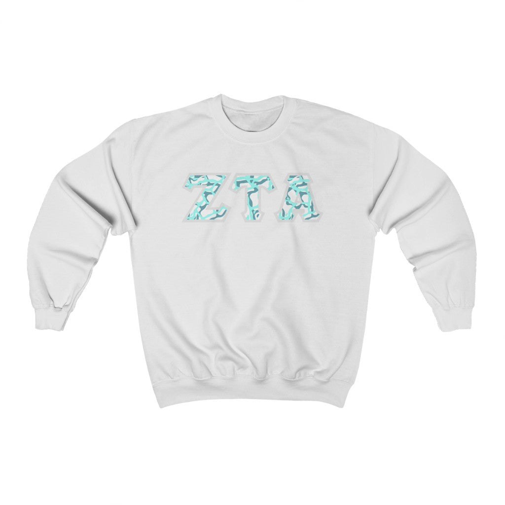 Zeta Tau Alpha Printed Letters | Under the Sea Crewneck