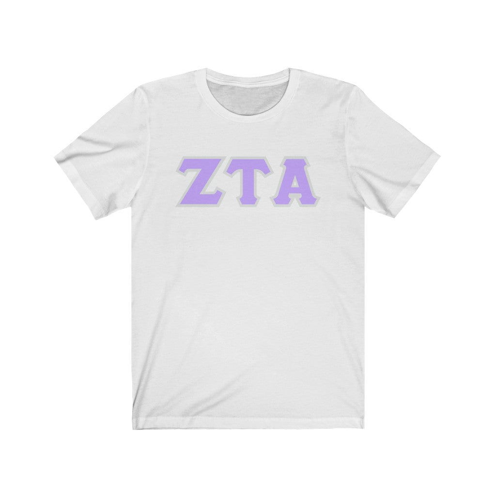 ZTA Printed Letters | Violet with Grey Border T-Shirt