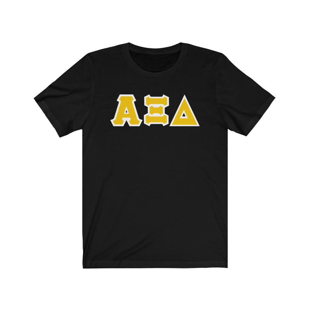 AXiD Printed Letters | Quill Gold & White Border T-Shirt