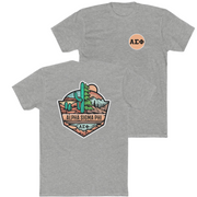 Grey Alpha Sigma Phi Graphic T-Shirt | Desert Mountains | Alpha Sigma Phi Fraternity Shirt