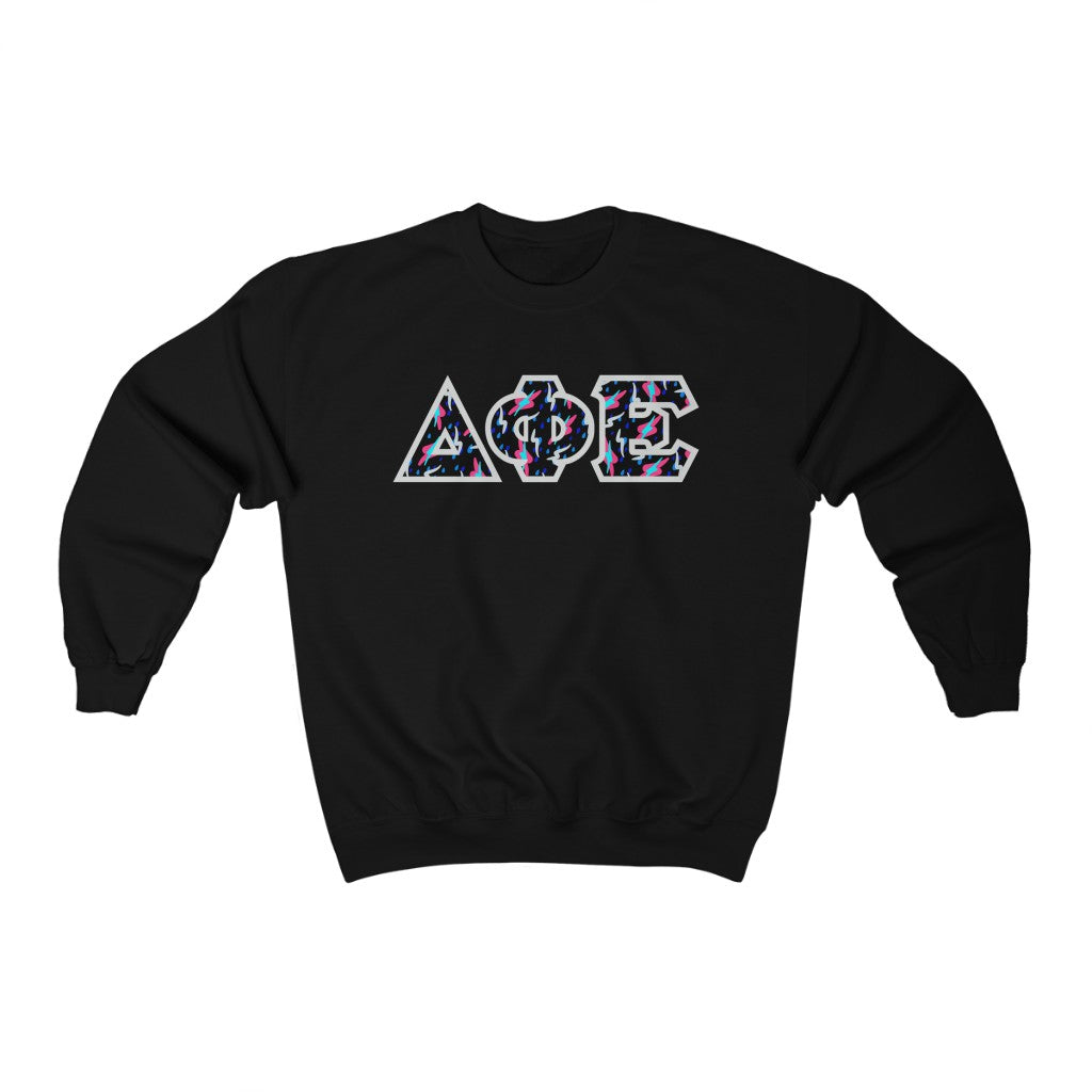 DPhiE Printed Letters | Bayside Black Crewneck