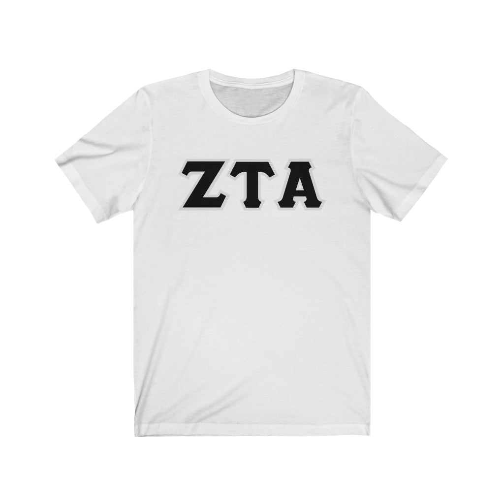 ZTA Printed Letters | Black with Grey Border T-Shirt