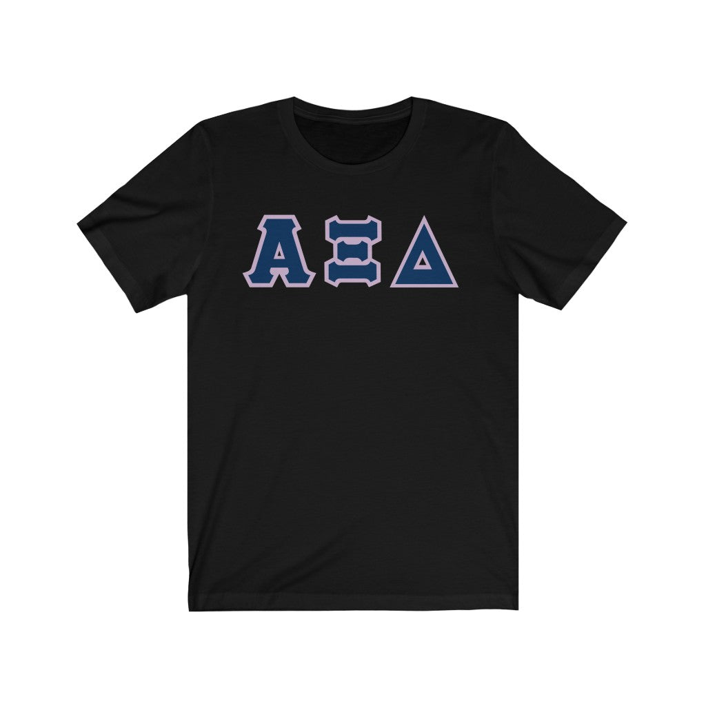 AXiD Printed Letters | Navy with Lavender Border T-Shirt