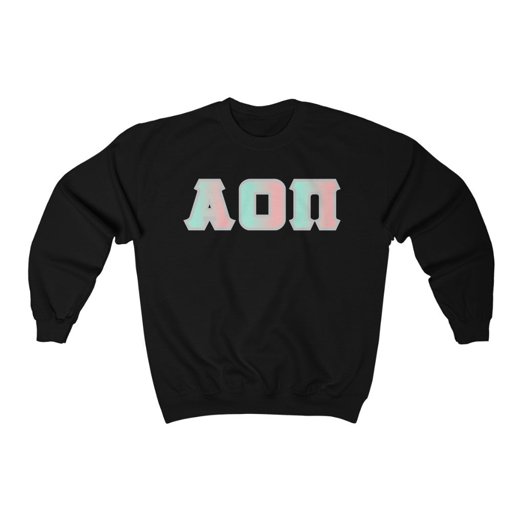 AOII Printed Letters | Dreams with Grey Border Crewneck