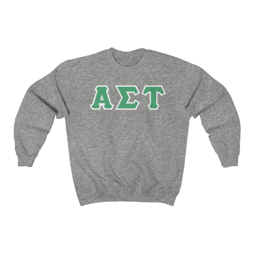 AST Printed Letters | Green with White Border Crewnecks