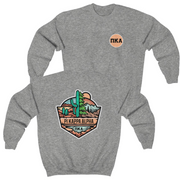 grey Pi Kappa Alpha Graphic Crewneck Sweatshirt | Desert Mountains | Pi kappa alpha fraternity shirt 