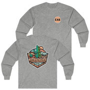 Grey Sigma Alpha Epsilon Graphic Long Sleeve T-Shirt | Desert Mountains | Sigma Alpha Epsilon Clothing and Merchandise