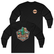 Black Pi Kappa Phi Graphic Long Sleeve T-Shirt | Desert Mountains | Pi Kappa Phi Apparel and Merchandise 