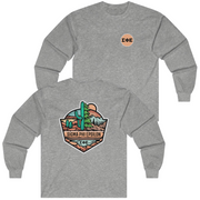 Grey Sigma Phi Epsilon Graphic Long Sleeve T-Shirt | Desert Mountains | SigEp Clothing - Campus Apparel
