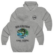 Grey Sigma Alpha Epsilon Graphic Hoodie | Gone Fishing | Sigma Alpha Epsilon Clothing and Merchandise