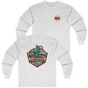 White Pi Kappa Alpha Graphic Long Sleeve T-Shirt | Desert Mountains | Pi kappa alpha fraternity shirt