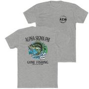 Grey Alpha Sigma Phi Graphic T-Shirt | Gone Fishing | Alpha Sigma Phi Fraternity Shirt