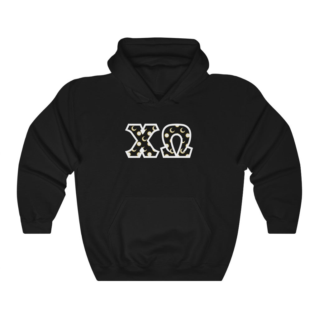 Chi Omega Printed Letters | Sun and Moon Hoodie