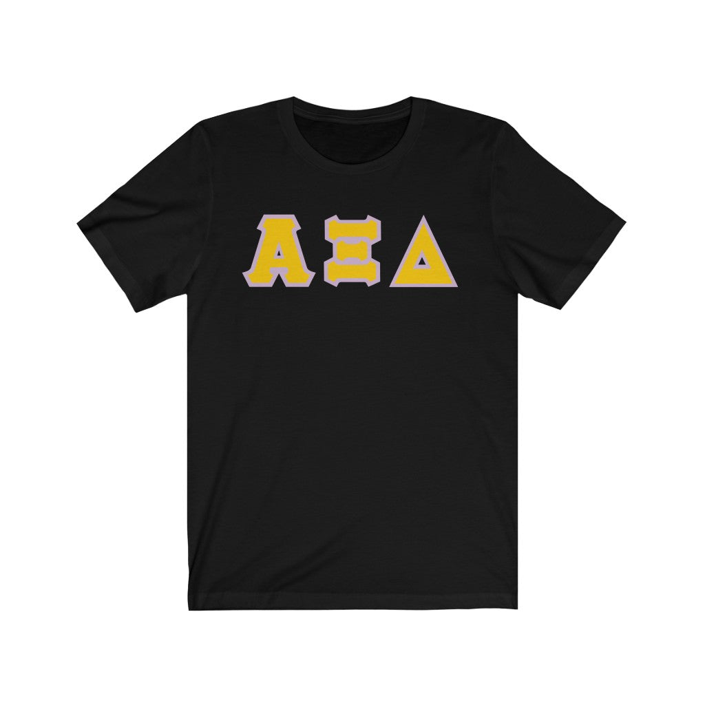 AXiD Printed Letters | Gold with Lavender Border T-Shirt