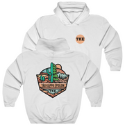 White Tau Kappa Epsilon Graphic Hoodie | Desert Mountains | TKE Clothing and Merchandise