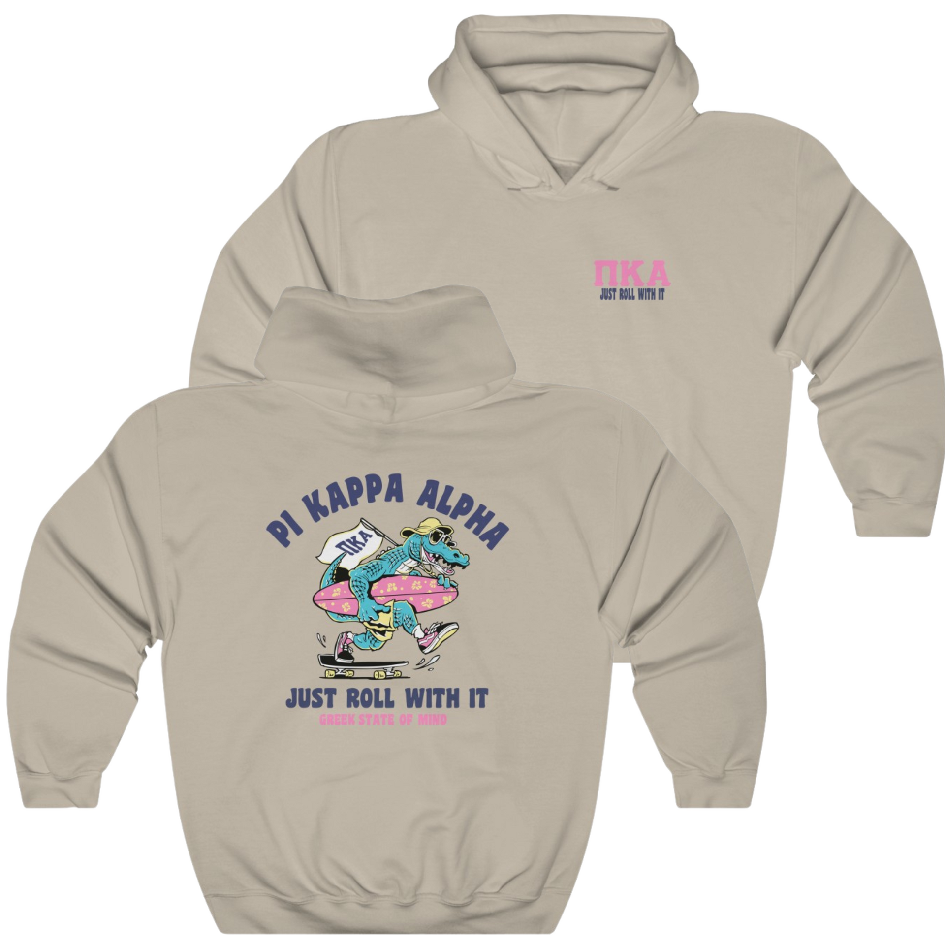 sand Pi Kappa Alpha Graphic Hoodie | Alligator Skater | Pi kappa alpha fraternity shirt  