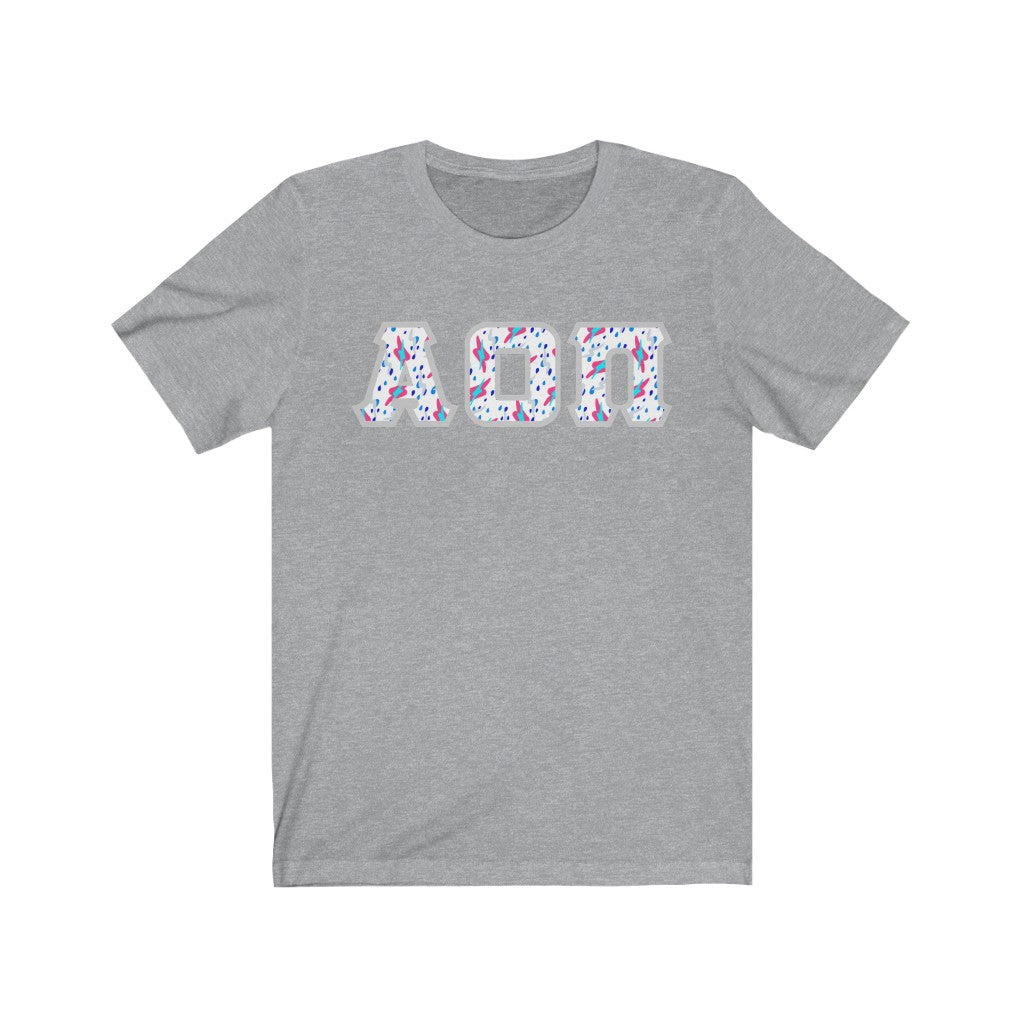 AOII Printed Letters | Bayside White T-Shirt