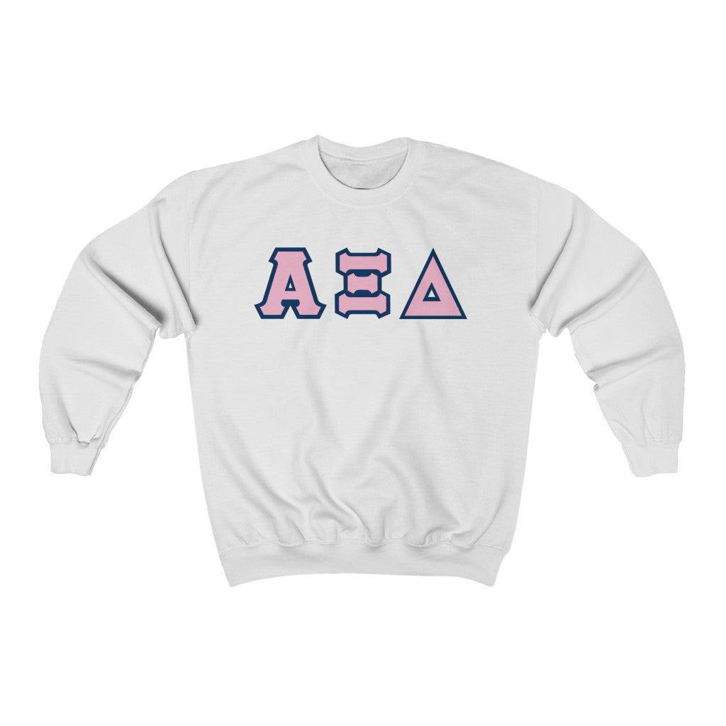 AXiD Printed Letters | Pink with Navy Border Crewneck