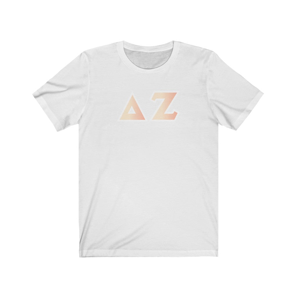Delta Zeta Printed Letters | Peach Sunrise T-Shirt
