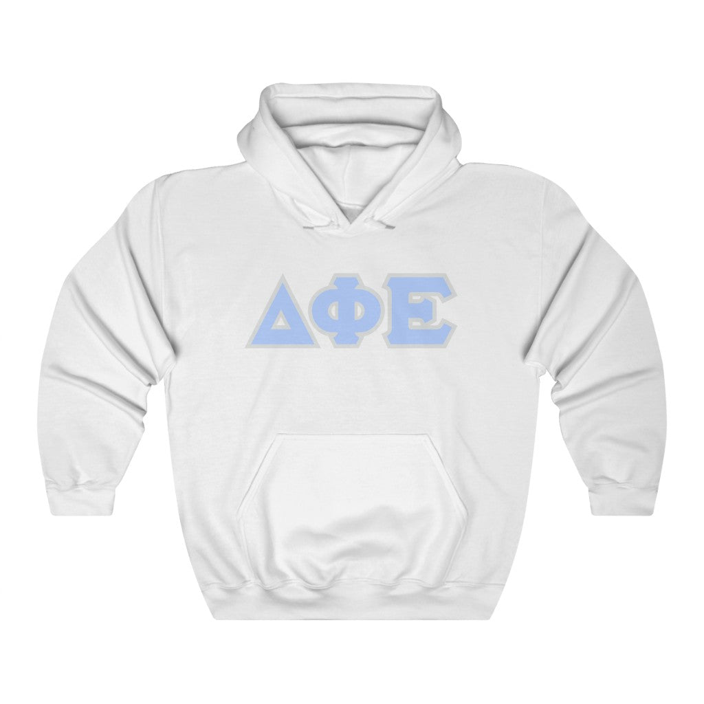 DPhiE Printed Letters | Pastel Blue & Grey Border Hoodie