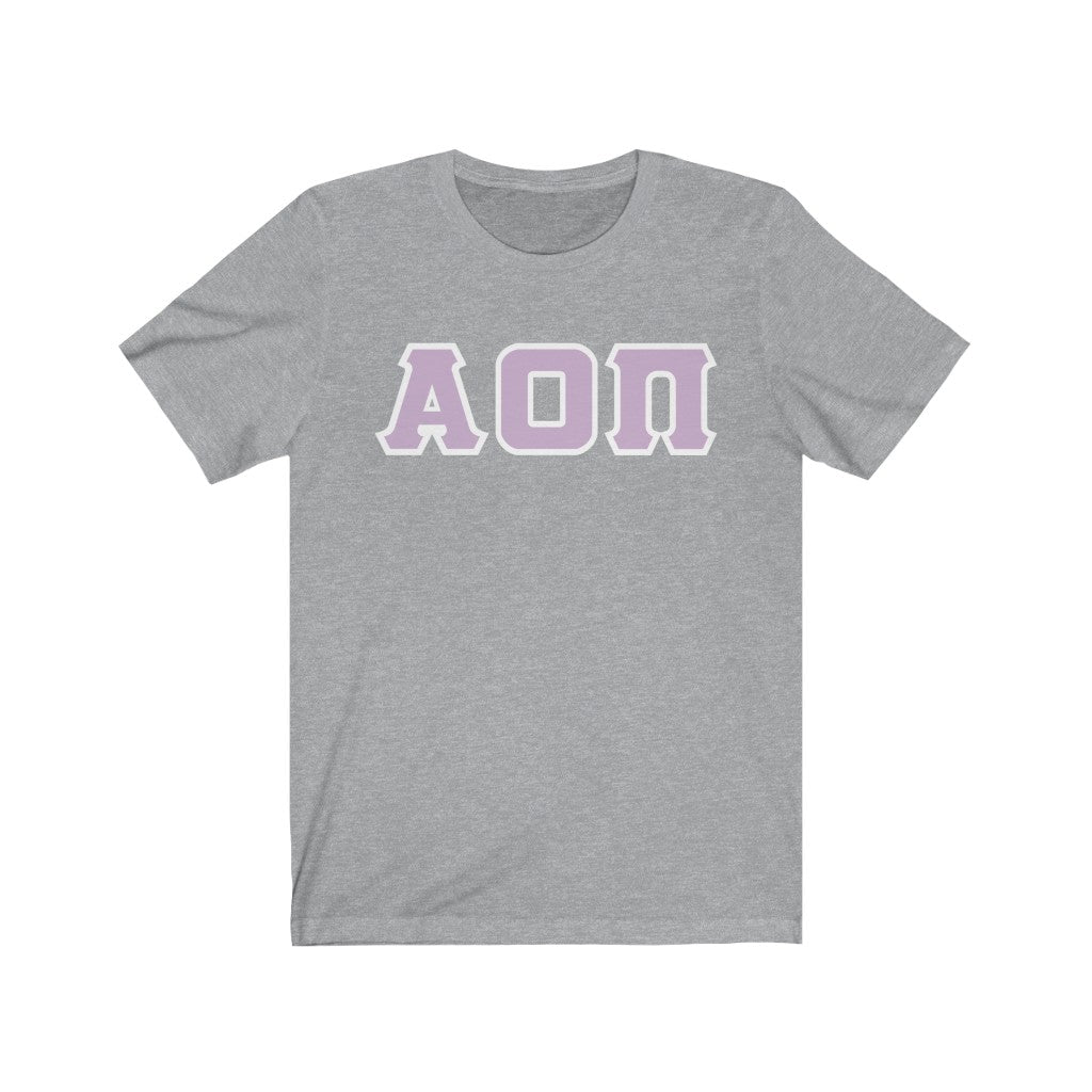 AOII Printed Letters | Lavender with White Border T-Shirt