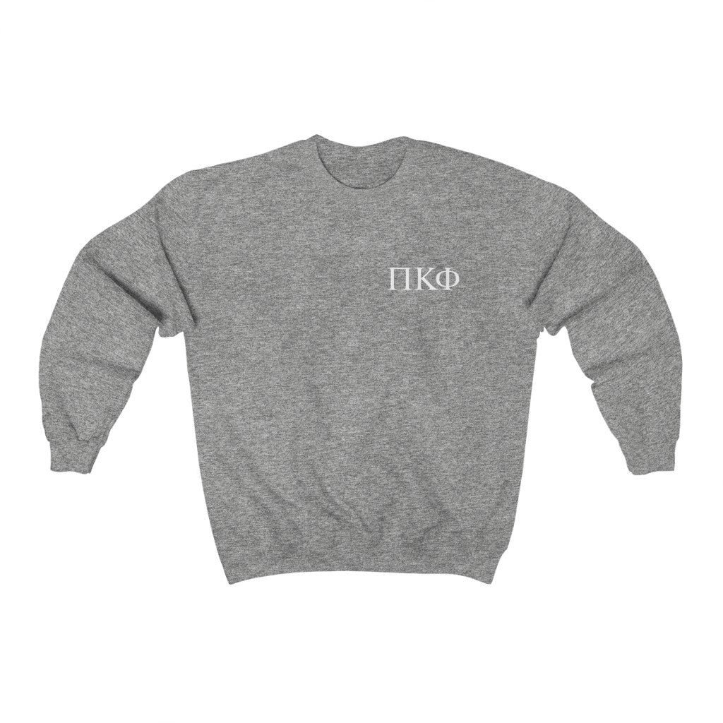 Pi Kappa Phi Graphic Crewneck Sweatshirt | White Greek Letter LC