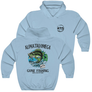 Light Blue Alpha Tau Omega Graphic Hoodie | Gone Fishing | Alpha Tau Omega Fraternity Merch 