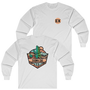 White Sigma Chi Graphic Long Sleeve T-Shirt | Desert Mountains | Sigma Chi Fraternity Apparel