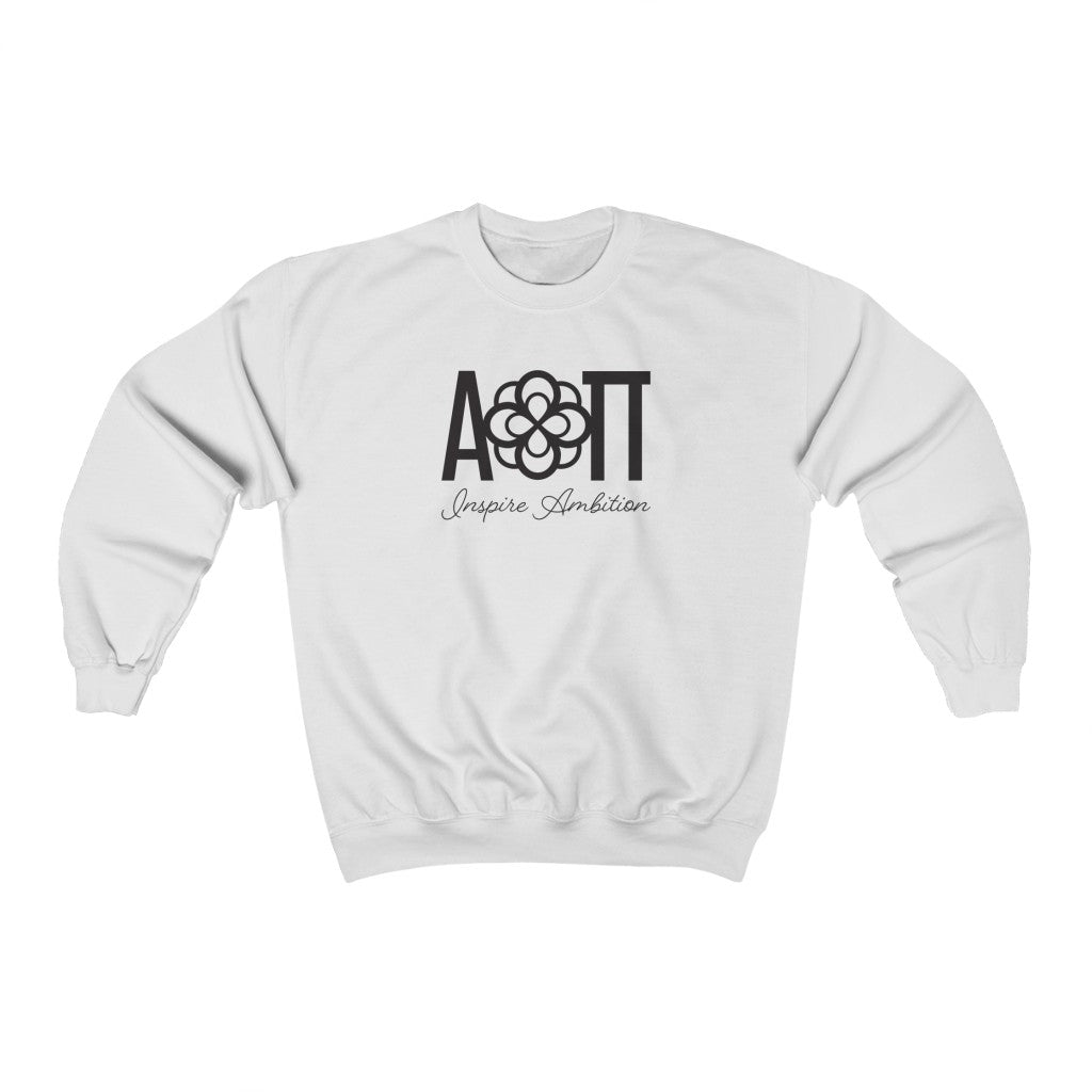 Alpha Omicron Pi Graphic Crewneck Sweatshirt | Infinity Rose Letters - Tagline
