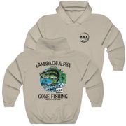 Sand Lambda Chi Alpha Graphic Hoodie | Gone Fishing | Lambda Chi Alpha Fraternity Apparel 