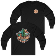 Black Sigma Pi Graphic Long Sleeve T-Shirt | Desert Mountains | Sigma Pi Apparel and Merchandise 