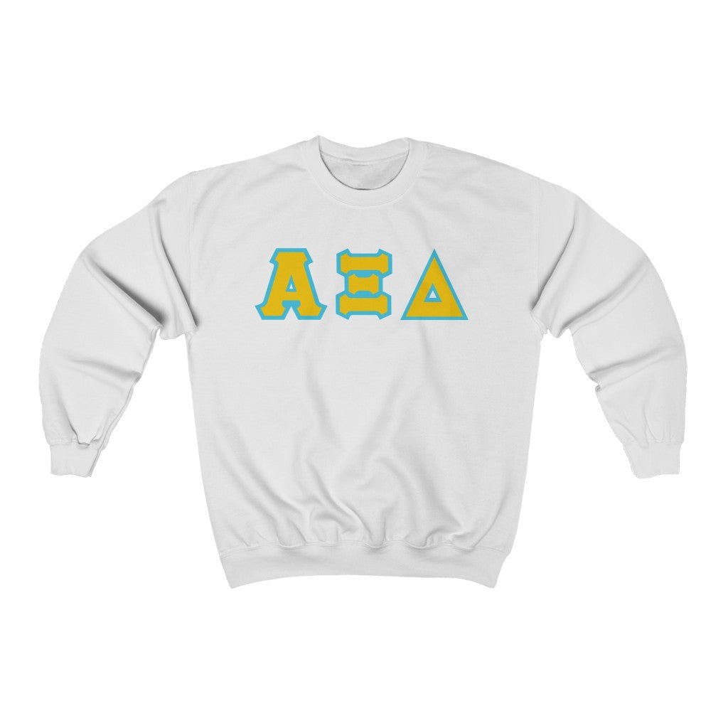 AXiD Printed Letters | Gold with Blue Border Crewneck