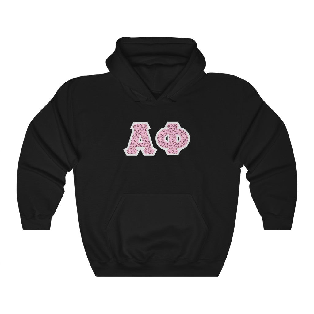 Alpha Phi Printed Letters | Pink Leopard Hoodie