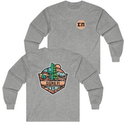 Grey Sigma Pi Graphic Long Sleeve T-Shirt | Desert Mountains | Sigma Pi Apparel and Merchandise 