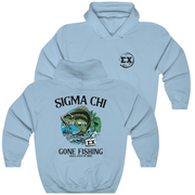 Light Blue Sigma Chi Graphic Hoodie | Gone Fishing | Sigma Chi Fraternity Apparel