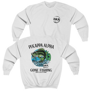 White Pi Kappa Alpha Graphic Crewneck Sweatshirt | Gone Fishing | Pi kappa alpha fraternity shirt 