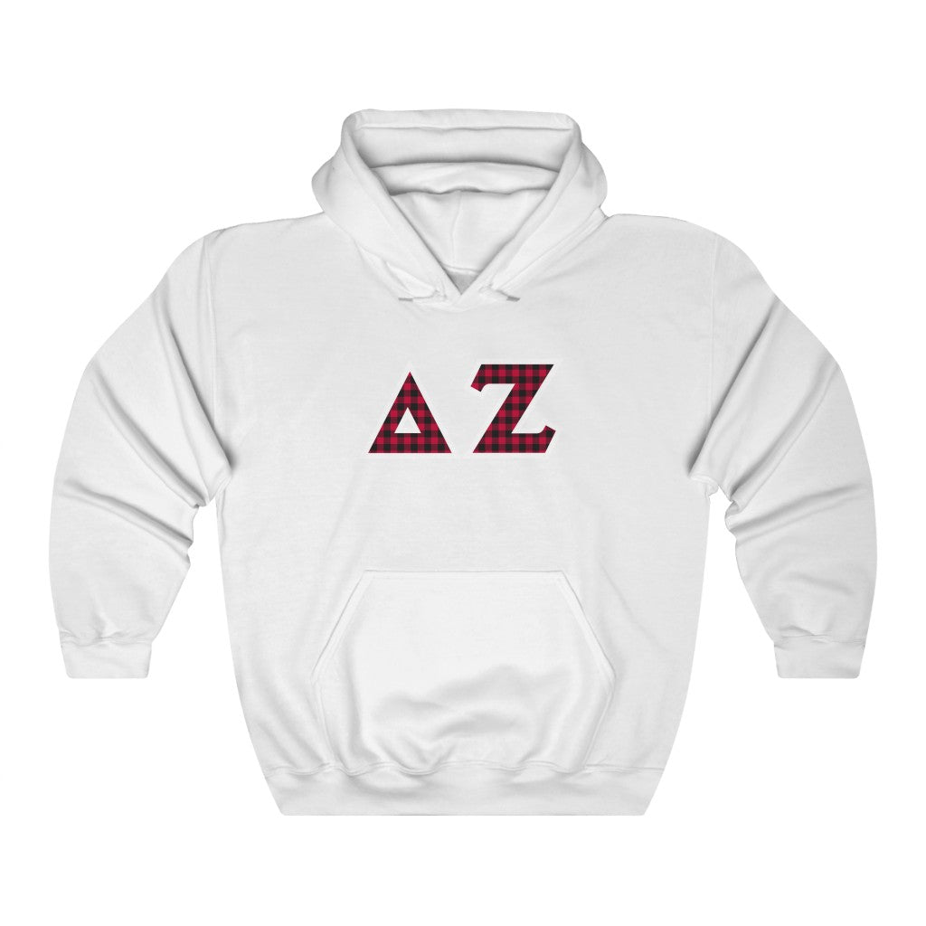 Delta Zeta Printed Letters | Buffalo Plaid Hoodie