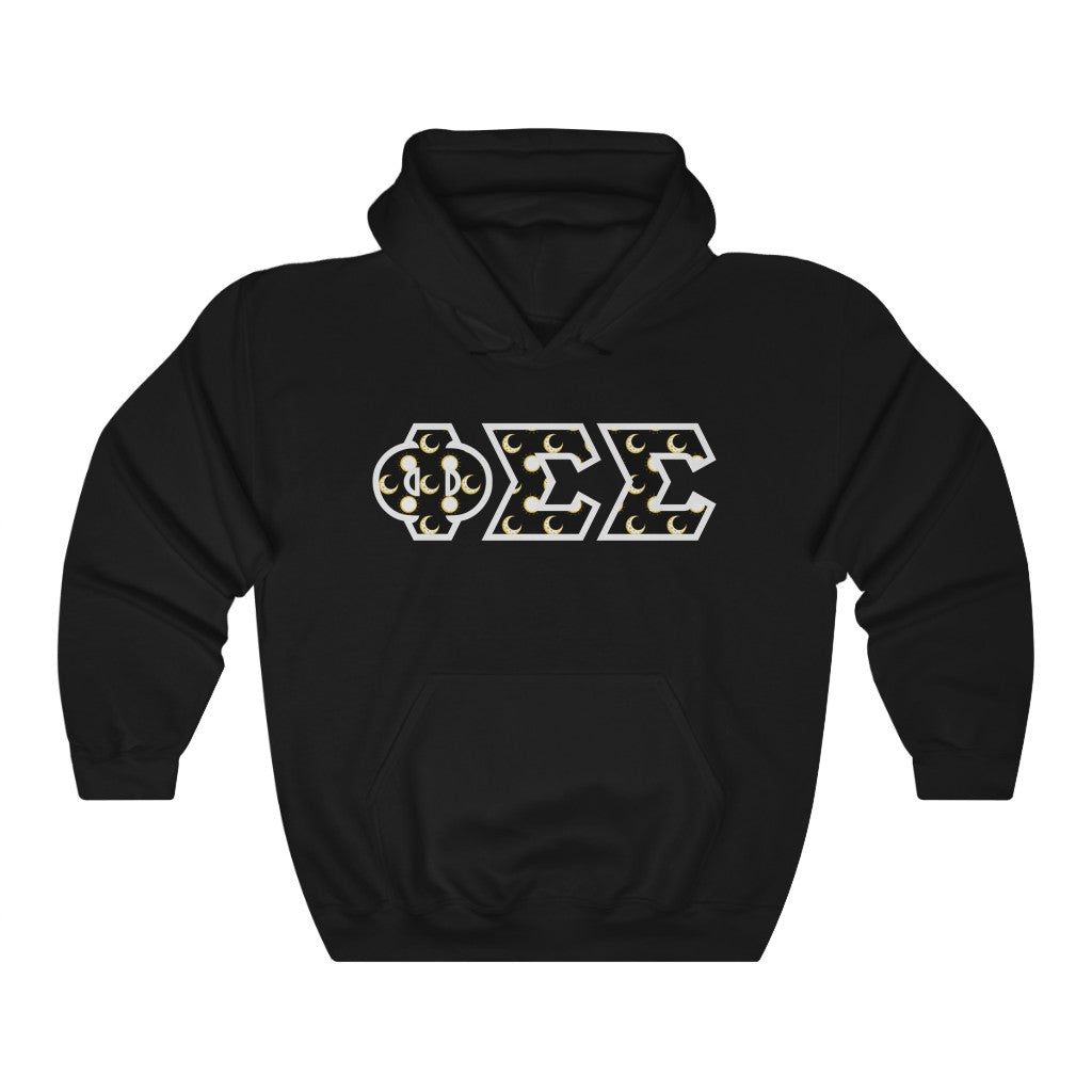 Phi Sigma Sigma Printed Letters | Sun and Moon Hoodie