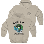 Sand Sigma Pi Graphic Hoodie | Gone Fishing | Sigma Pi Apparel and Merchandise