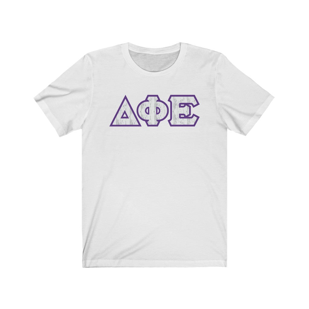 DPhiE Printed Letters | Marble with Purple Border T-Shirt